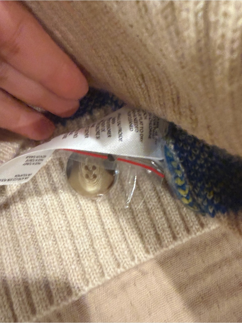 Anthropologie Maeve Blue floral pop intarsia Cardigan, women’s L - Picture 5 of 7